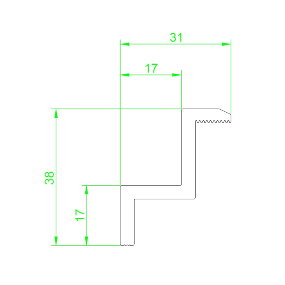 Klamra skrajna 60x35 mm srebrna