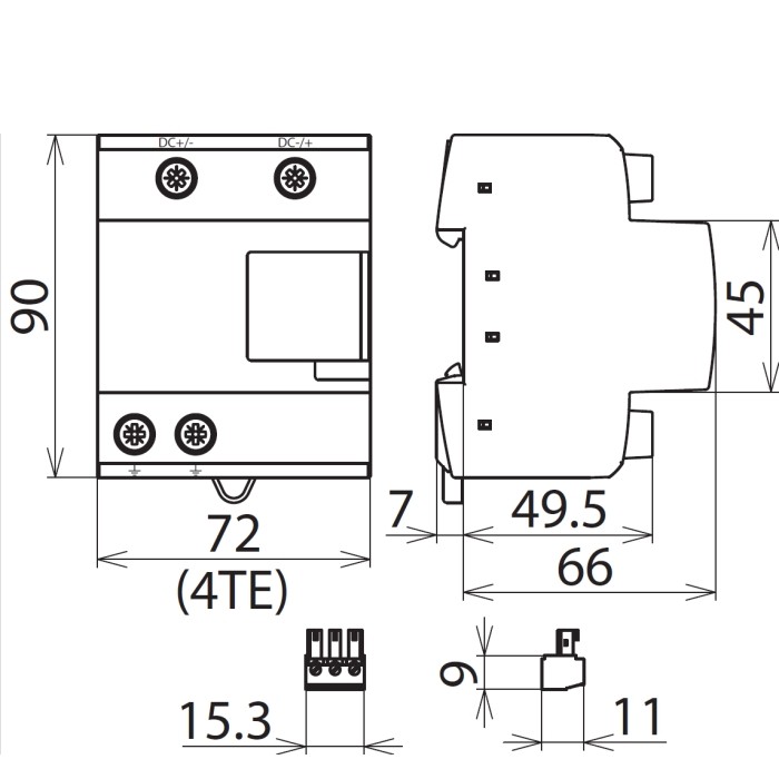 Scaricatore di sovratensione CC 1200 V FM tipo 1+2 Dehn