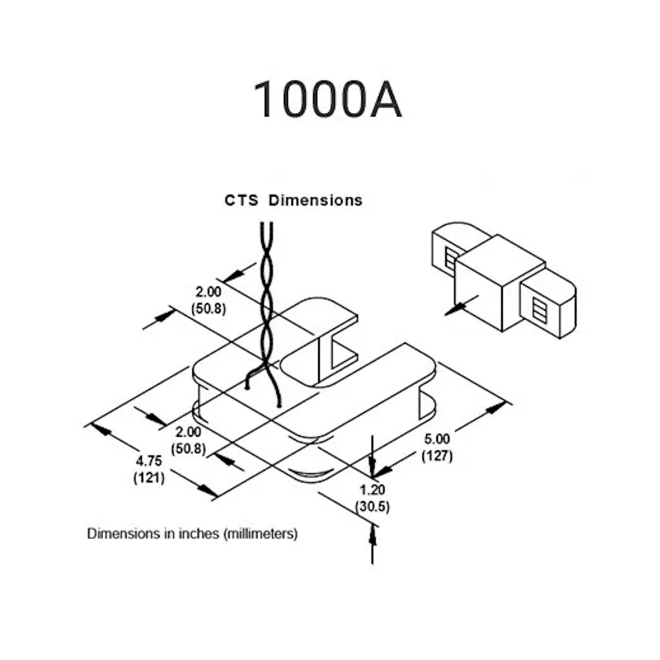 Trasformatore di corrente SolarEdge da 1000 A 52 mm