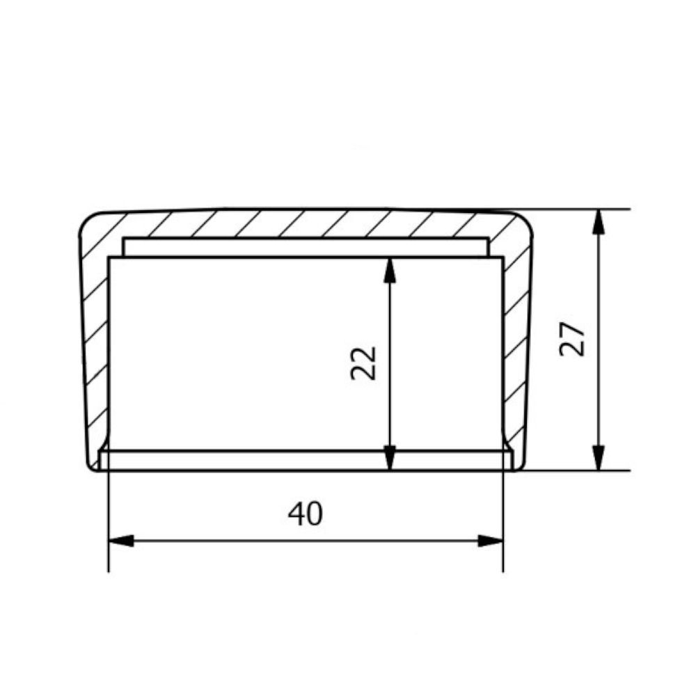 Tappo profilo 40x40 mm nero