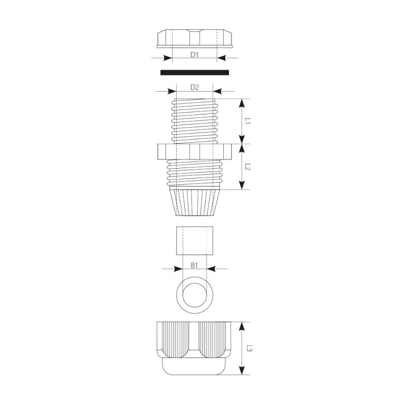 Pressacavo isolante PG-21 Elektro-Plast