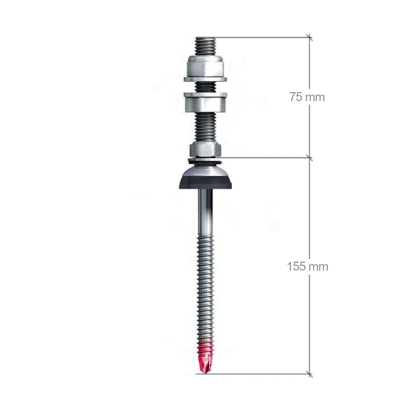 Śruba dwugwintowa M8X155/M10X70 podłoża stalowe
