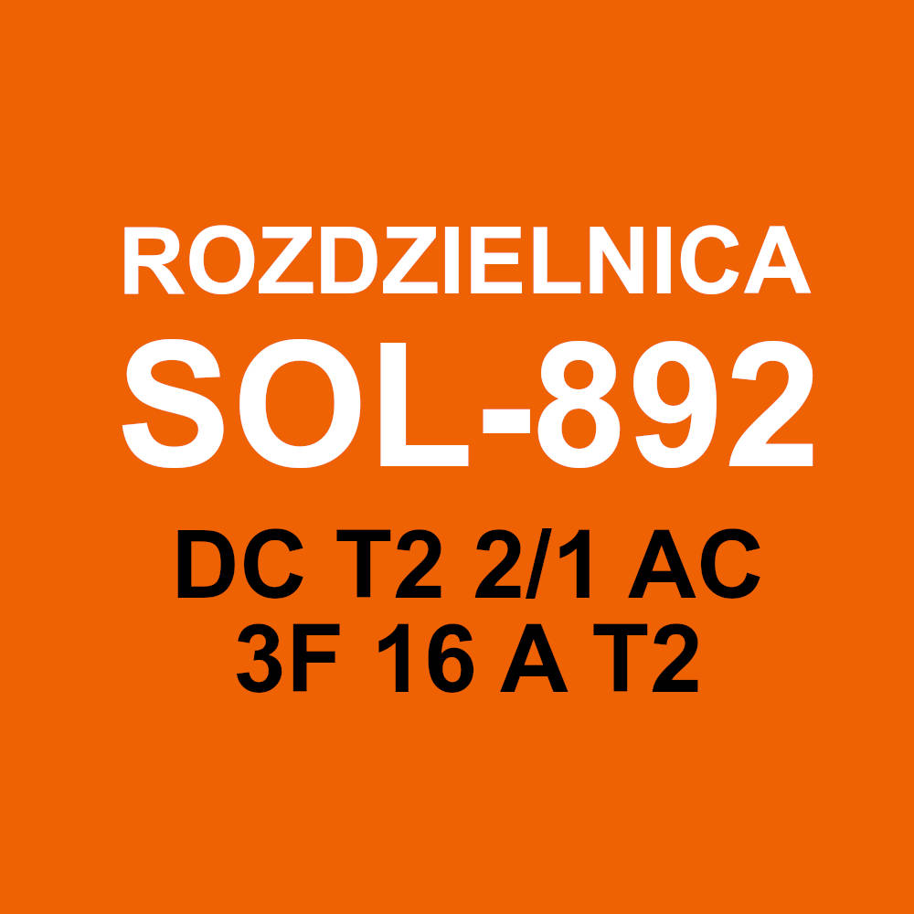 Rozdzielnica prefabrykowana DC T2 2/1 AC 3F 16 A T2 SOL-892