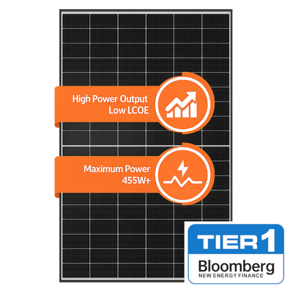 Photovoltaic module 450 W N-Type Black Frame 30 mm Bifacial TW Solar