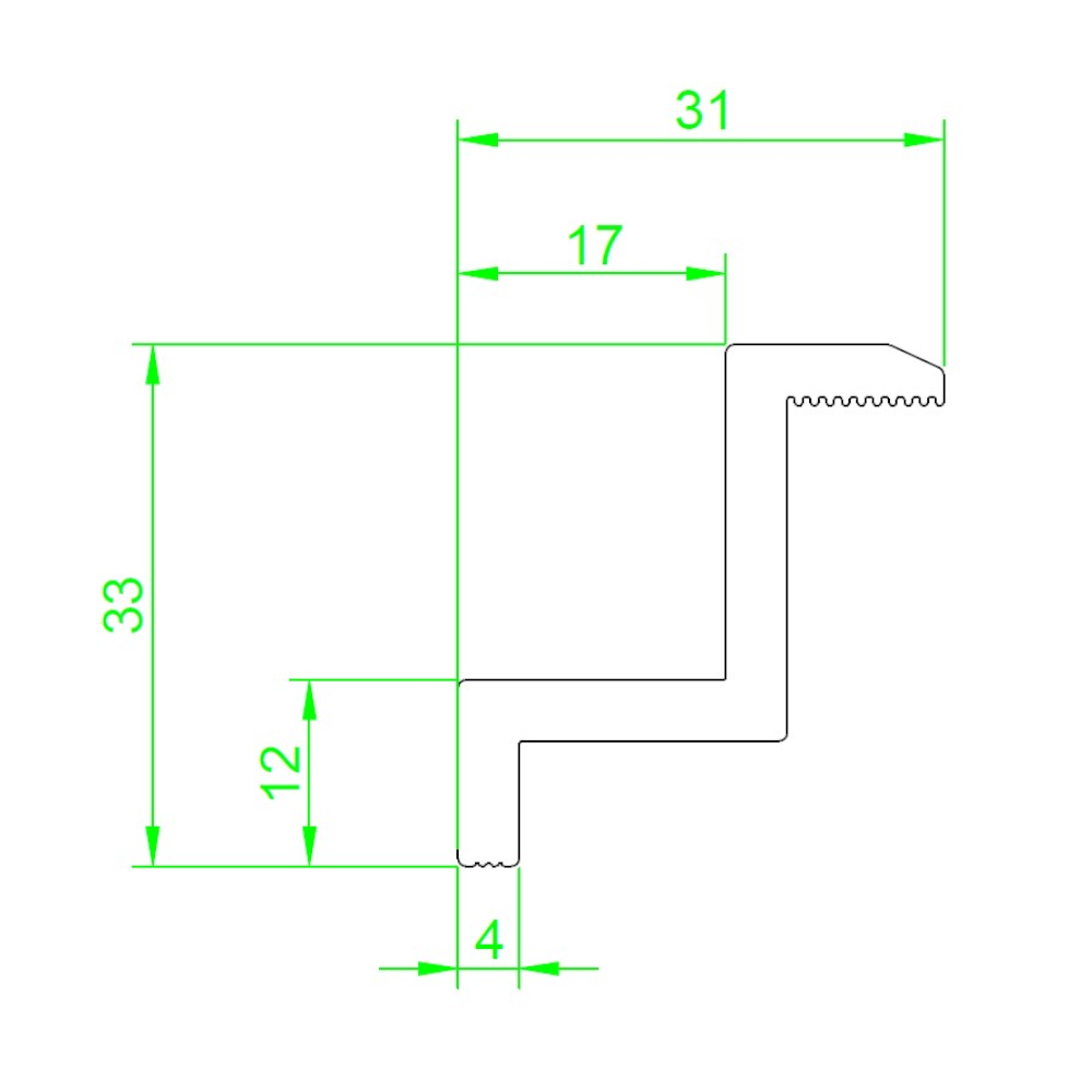 Endklemme 60x30 mm silber